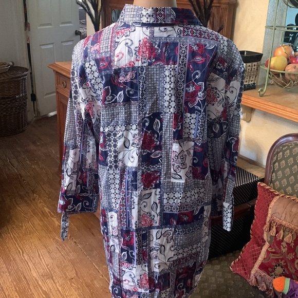 Allison Daley Floral Button Down Blouse M - Picture 4 of 4